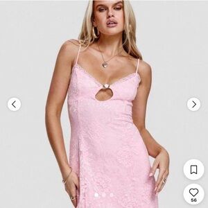 Princess Polly Pink Lace Mini Dress